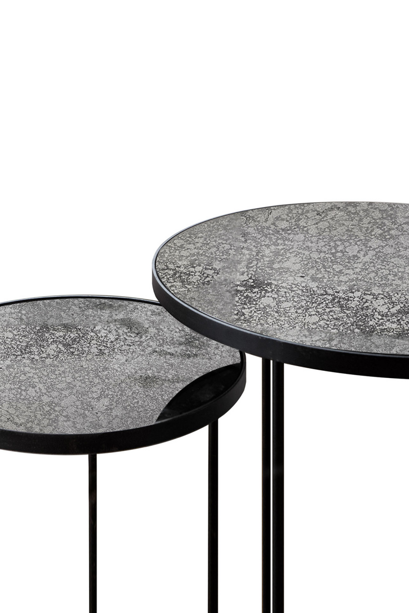 Round Nesting Side Table Set (2) | Ethnicraft Mirrored | Woodfurniture.com