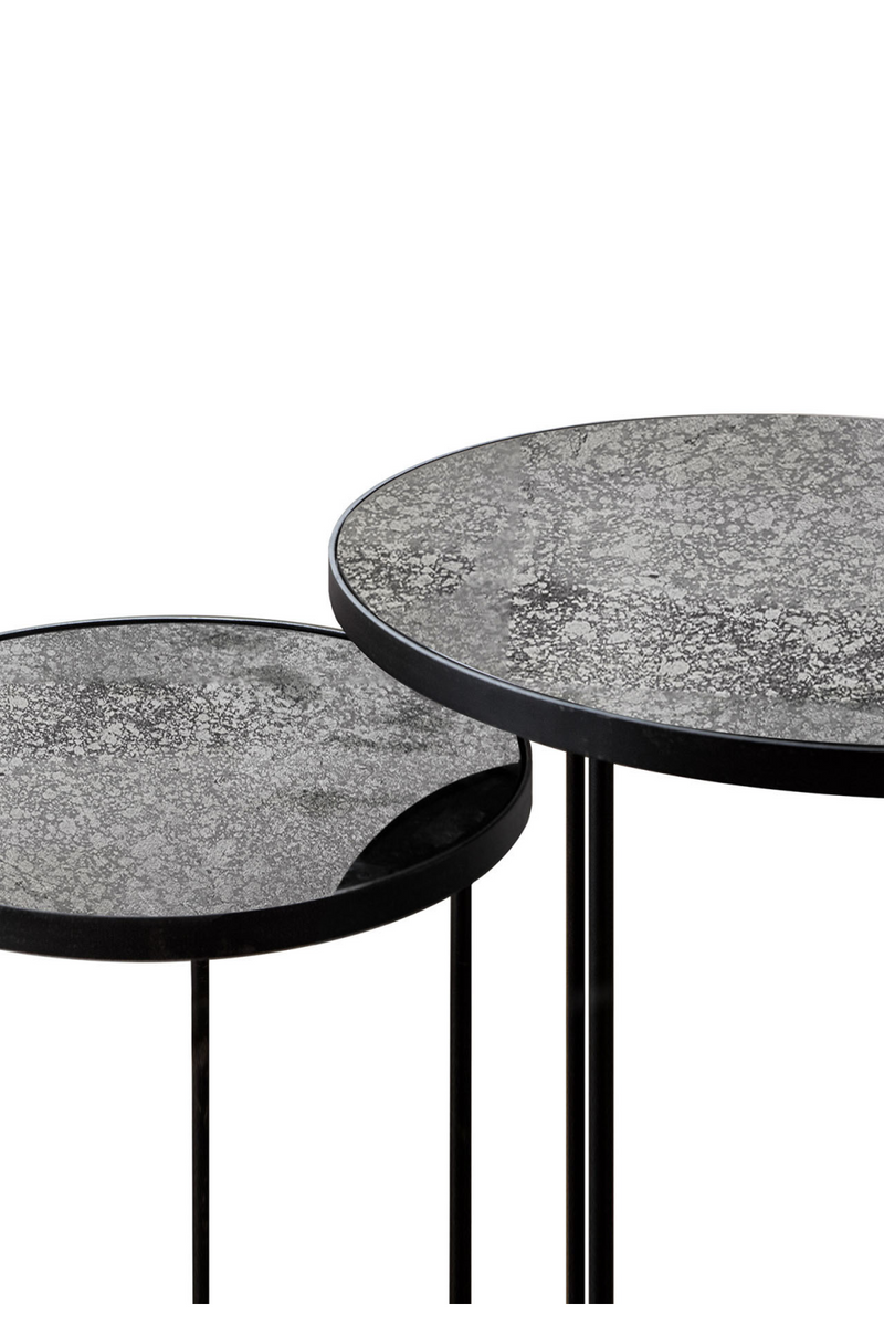 Round Nesting Side Table Set (2) | Ethnicraft Mirrored | Woodfurniture.com