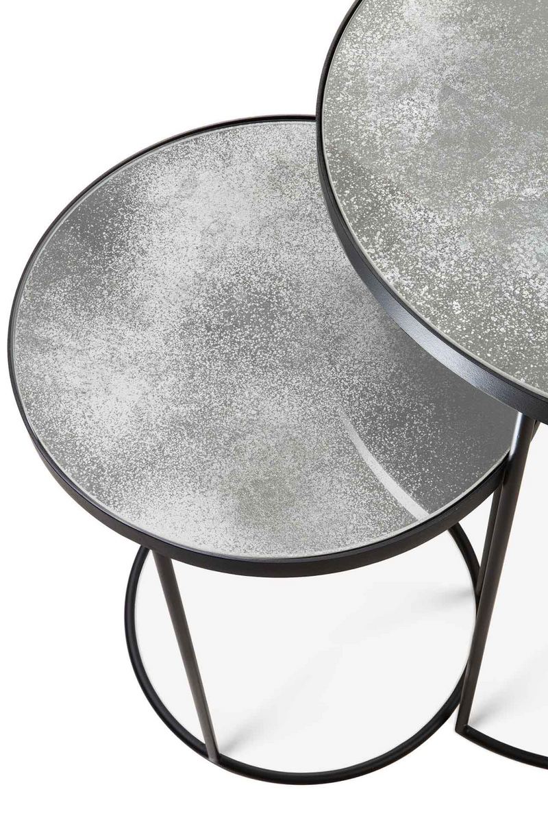 Round Nesting Side Table Set (2) | Ethnicraft Mirrored | Woodfurniture.com