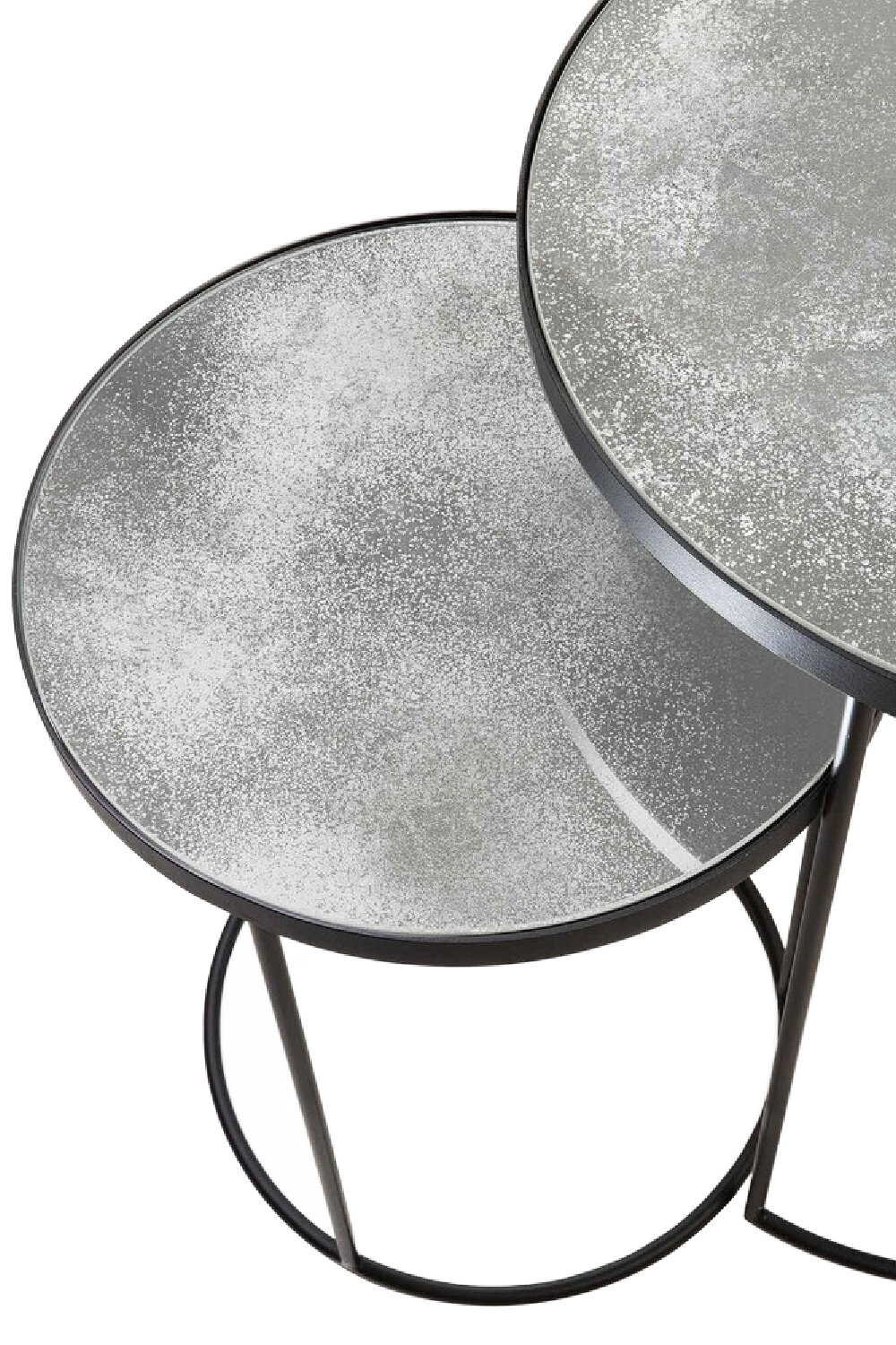 Round Nesting Side Table Set (2) | Ethnicraft Mirrored