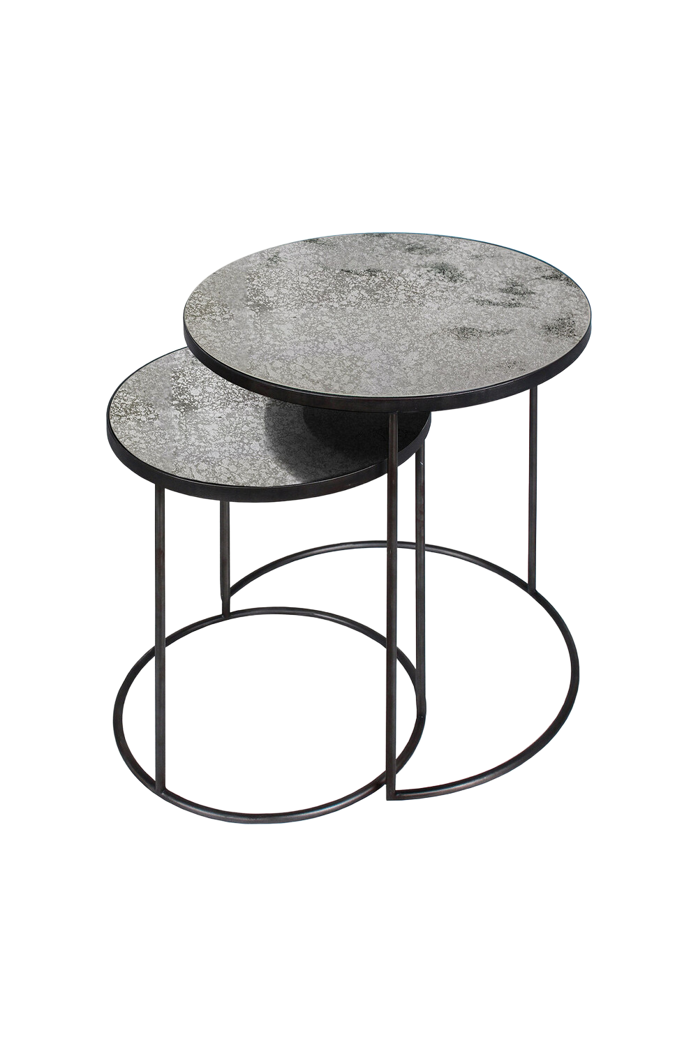 Round Nesting Side Table Set (2) | Ethnicraft Mirrored