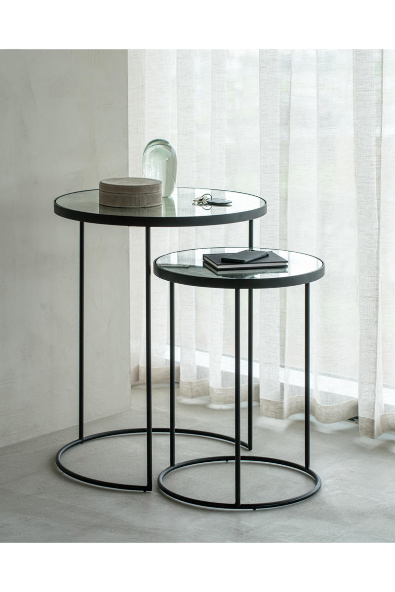 Round Nesting Side Table Set (2) | Ethnicraft Mirrored