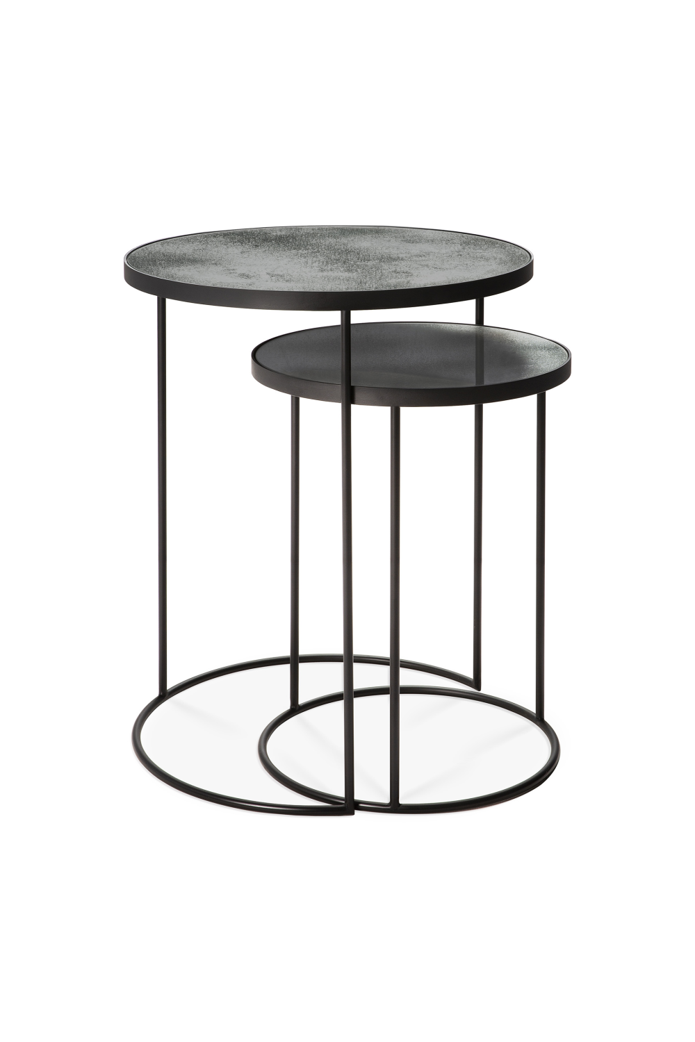 Round Nesting Side Table Set (2) | Ethnicraft Mirrored | Woodfurniture.com