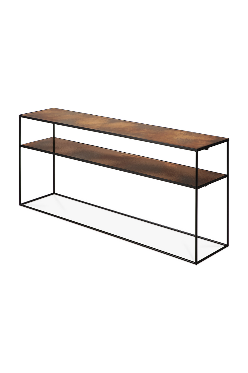 Mirrored 2-Level Console Table L | Ethnicraft Aged | Woodfurniture.com