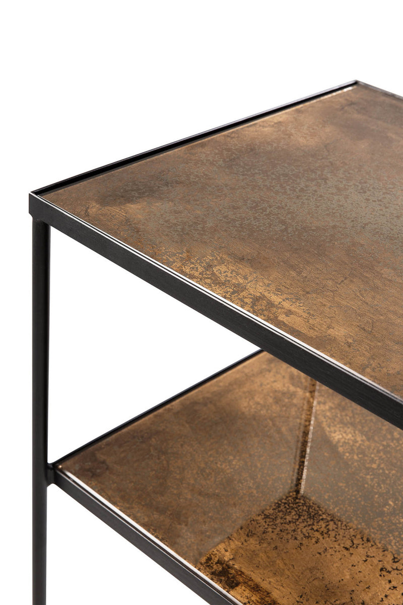 Mirrored 2-Level Console Table L | Ethnicraft Aged | Woodfurniture.com