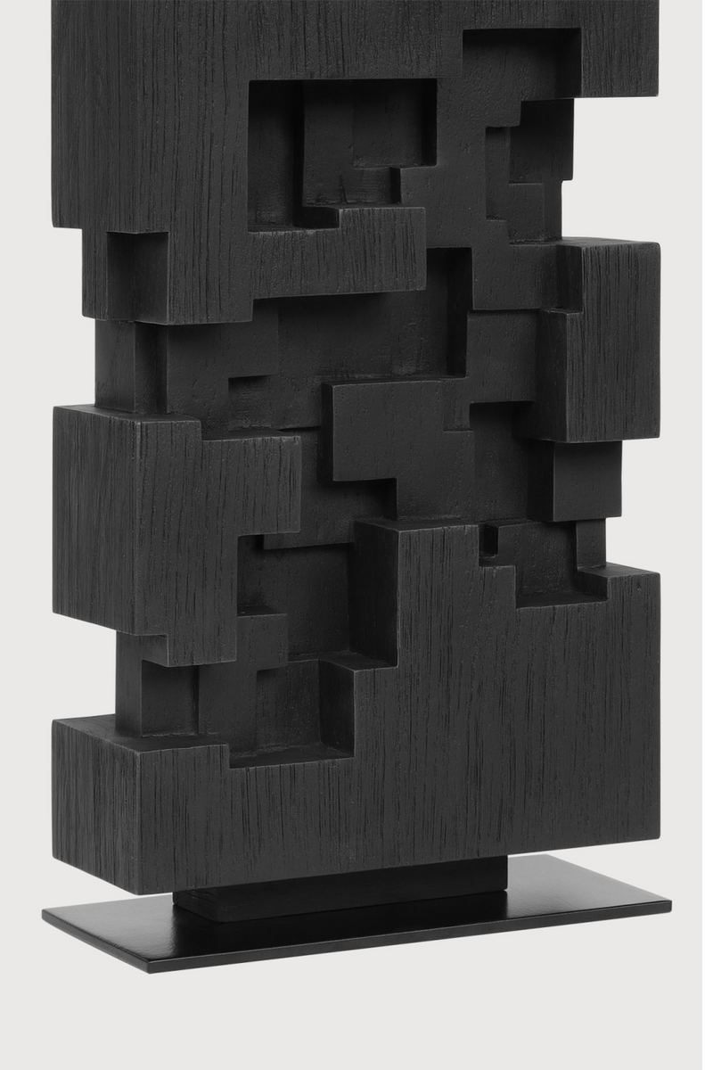 Black Teak Abstract Sculpture | Ethnicraft Stele | Woodfurniture.com