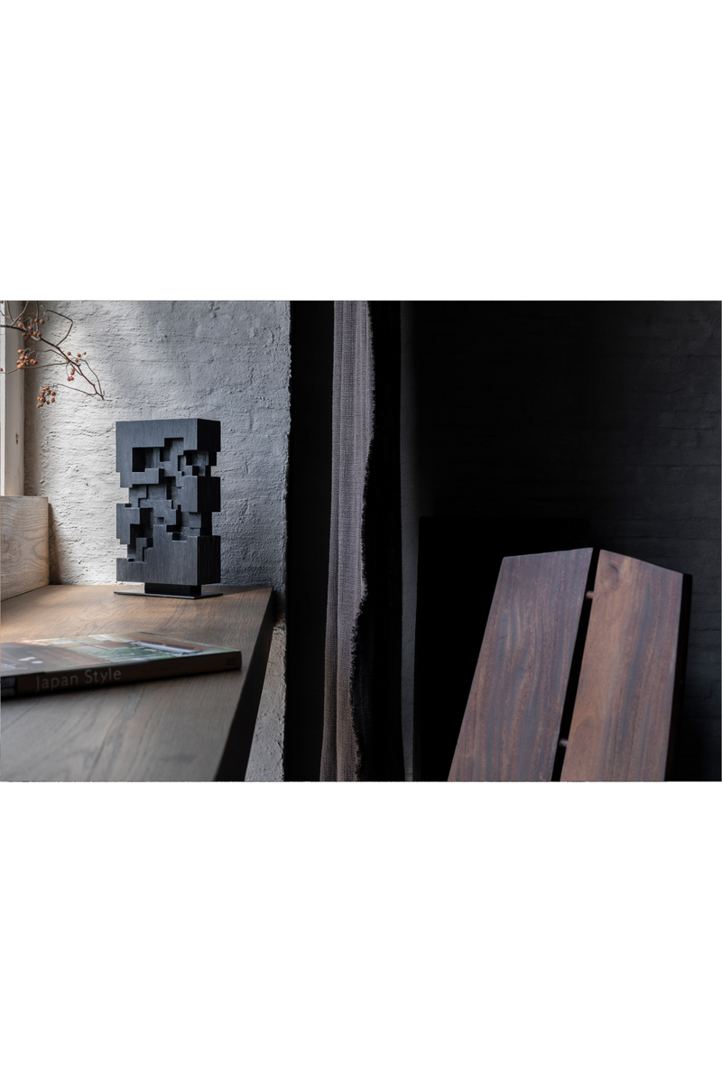 Black Teak Abstract Sculpture | Ethnicraft Stele | Woodfurniture.com