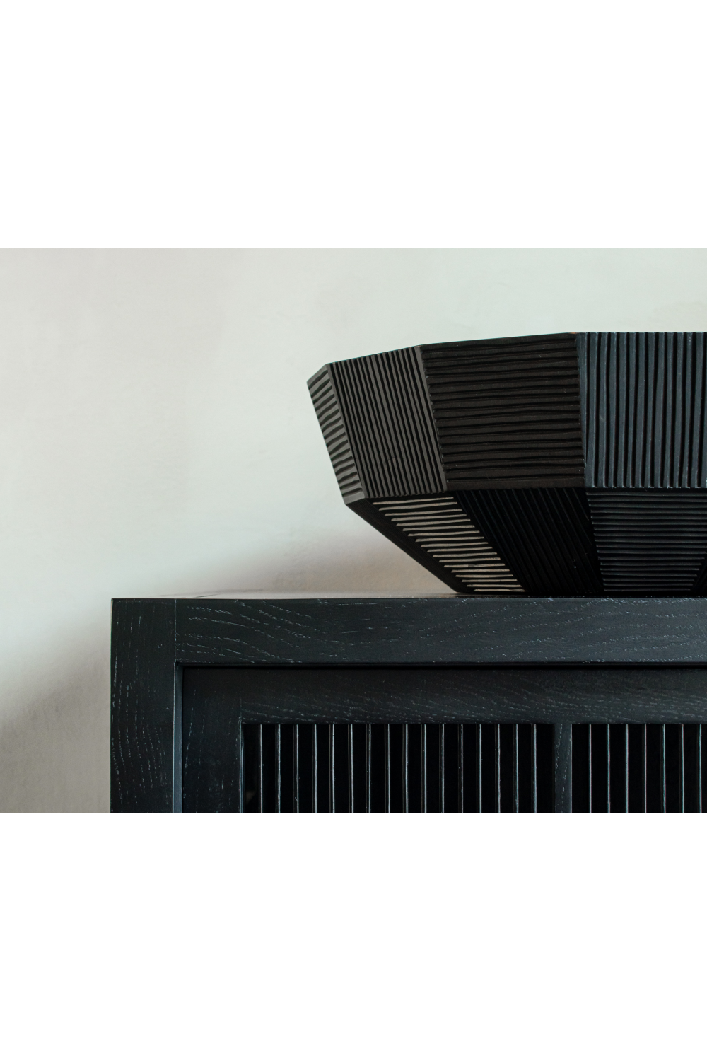 Black Mahogany Modern Bowl | Ethnicraft Striped | Woodfurniture.com