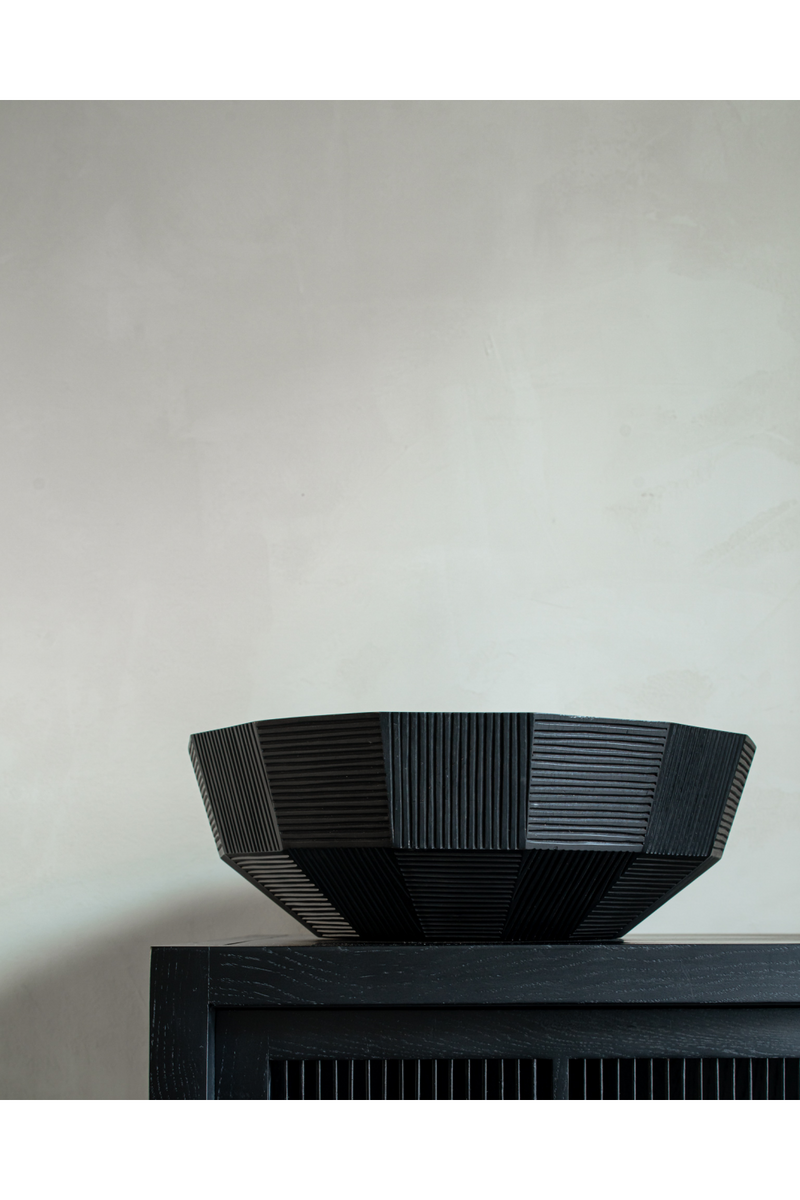 Black Mahogany Modern Bowl | Ethnicraft Striped