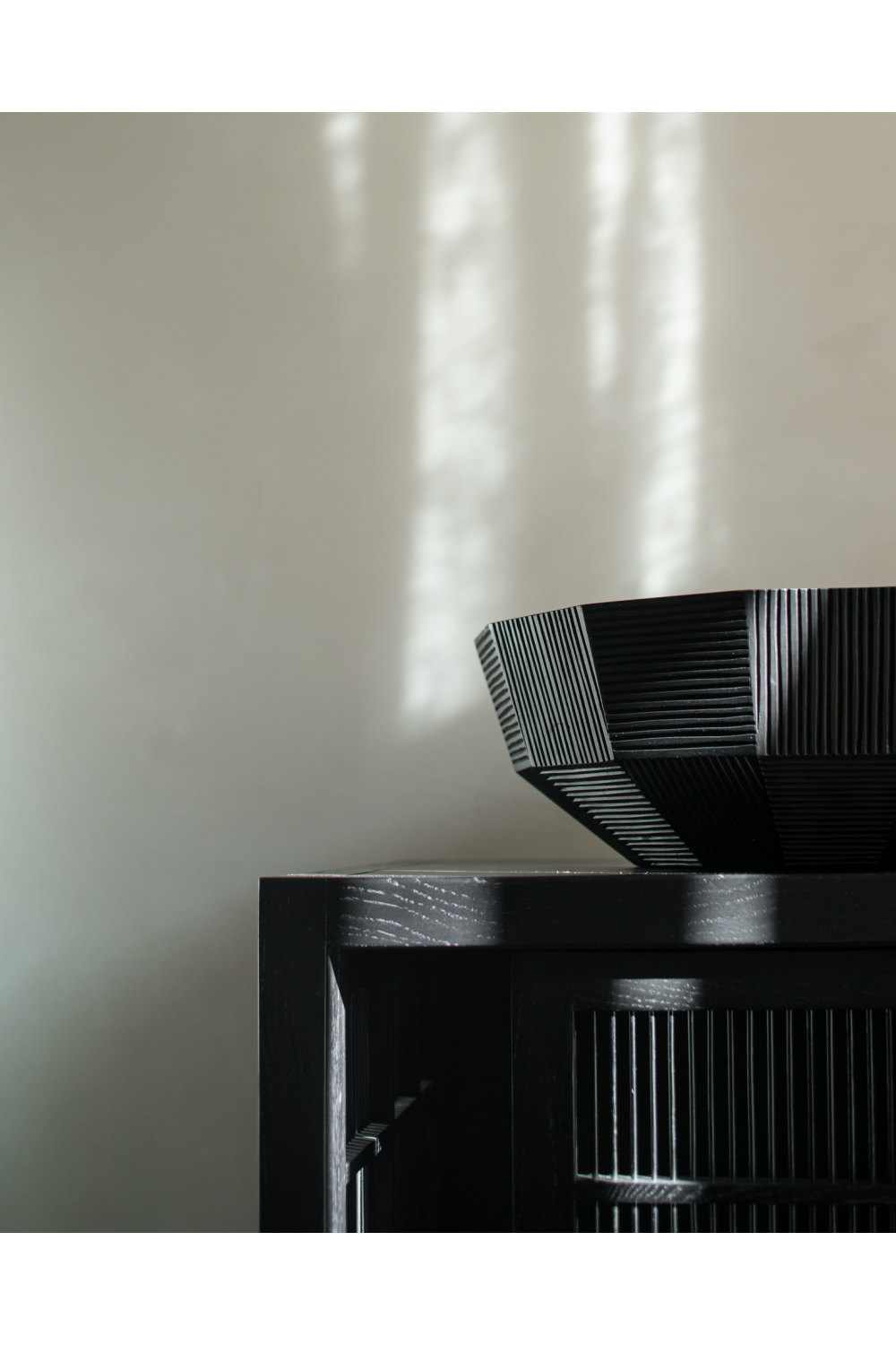 Black Mahogany Modern Bowl | Ethnicraft Striped | Woodfurniture.com