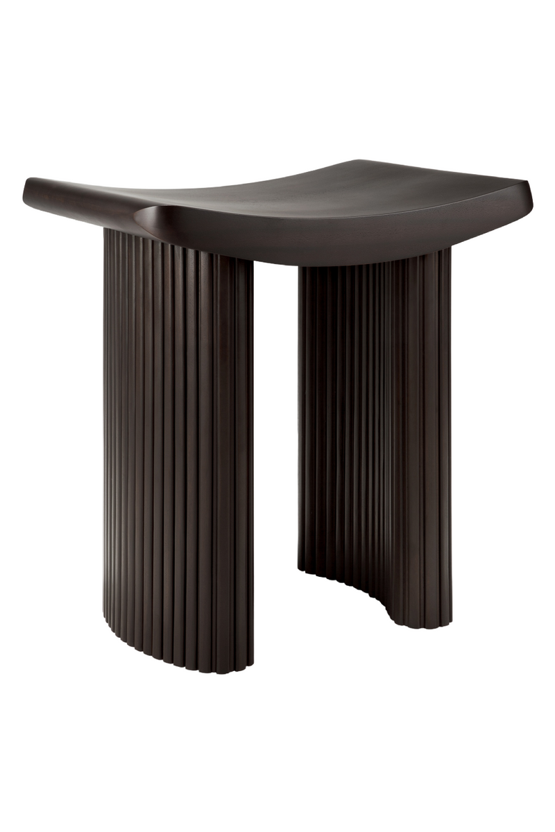 Brown Mahogany Curved Stool | Ethnicraft Roller Max | Woodfurniture.com