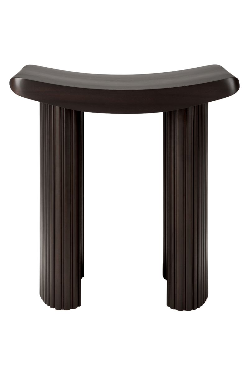 Brown Mahogany Curved Stool | Ethnicraft Roller Max | Woodfurniture.com