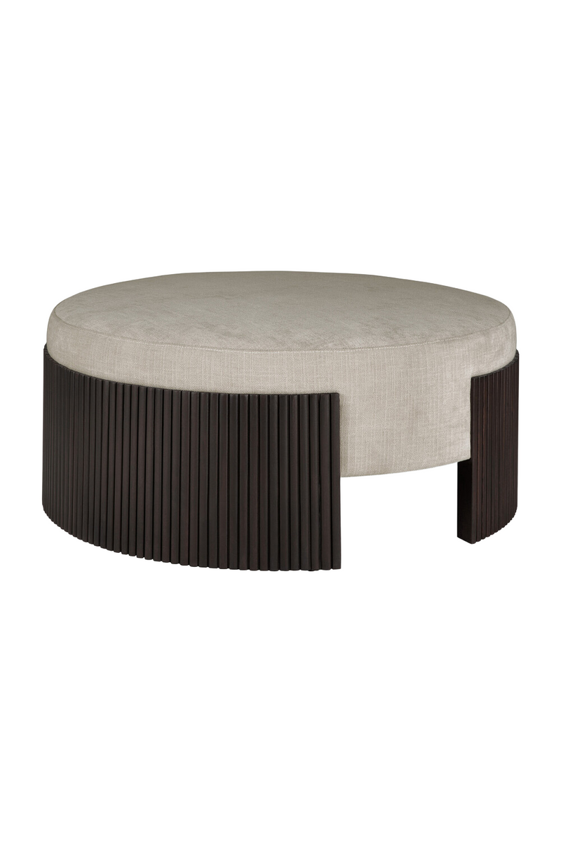 Round Slatted Pouf | Ethnicraft Roller Max | Woodfurniture.com