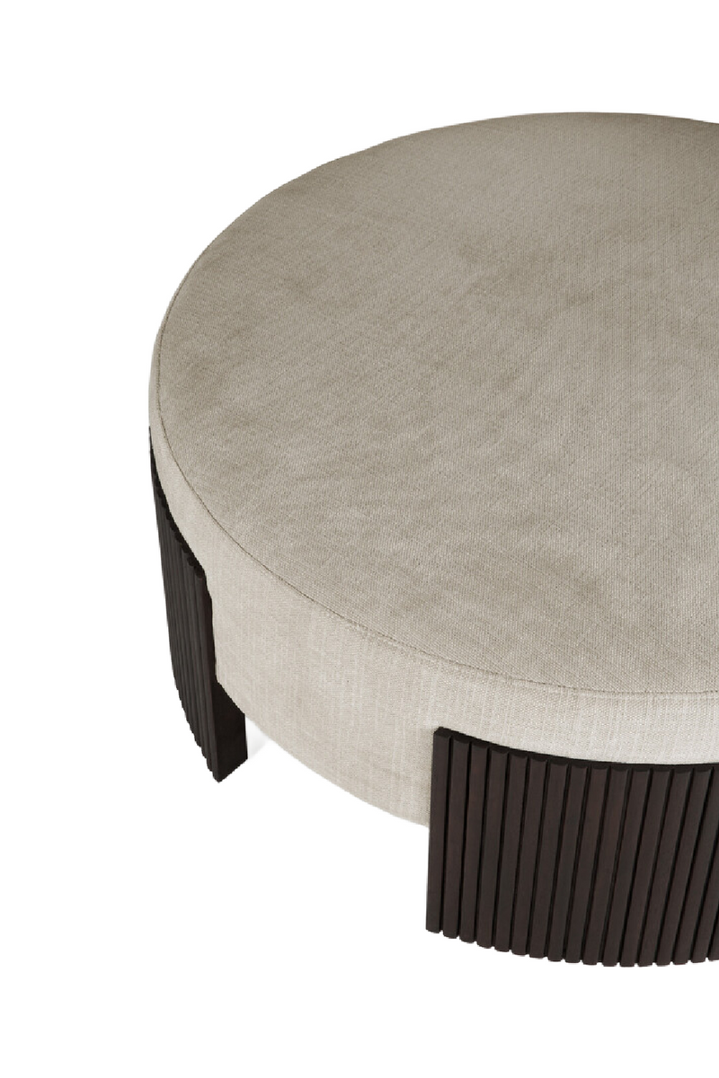 Round Slatted Pouf | Ethnicraft Roller Max | Woodfurniture.com