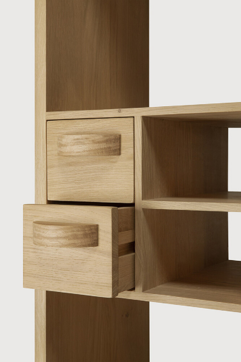 Oak Bookcase With Drawers | Ethnicraft Pirouette | Woodfurniture.com
