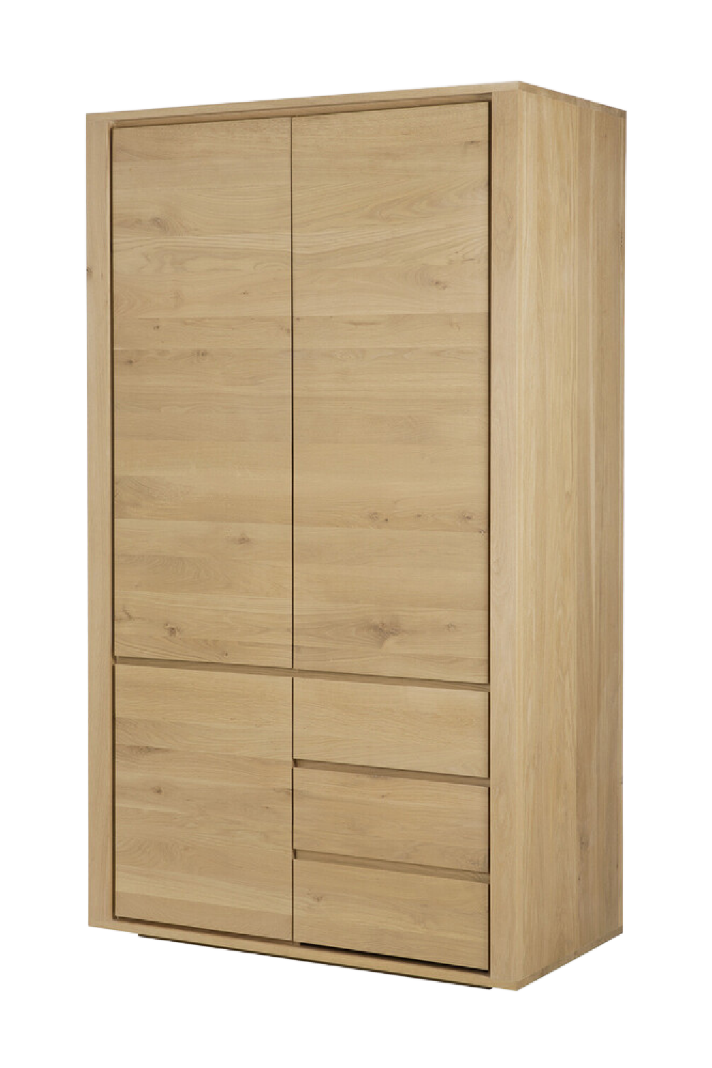 3-Door Oak Wood Wardrobe Cabinet | Ethnicraft Shadow | Woodfurniture.com