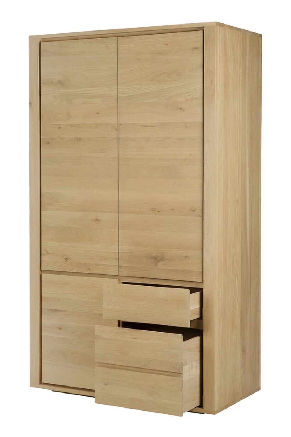 3-Door Oak Wood Wardrobe Cabinet | Ethnicraft Shadow | Woodfurniture.com