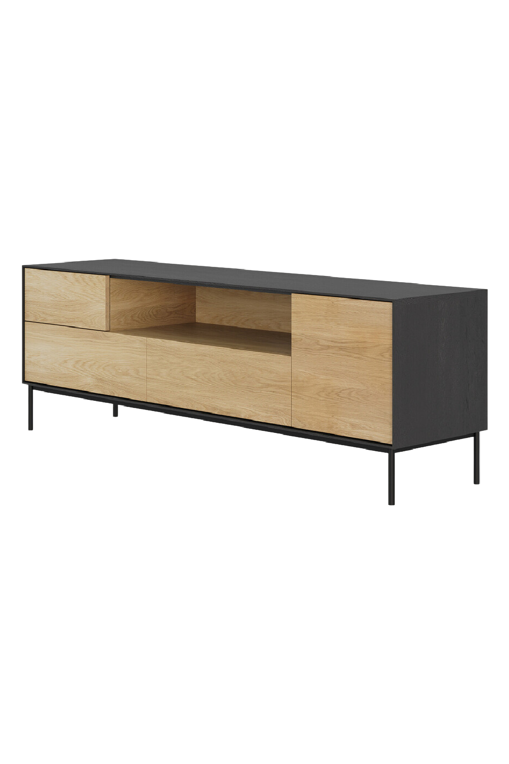 Varnished Oak Media Unit  | Ethnicraft Blackbird | Woodfurniture.com