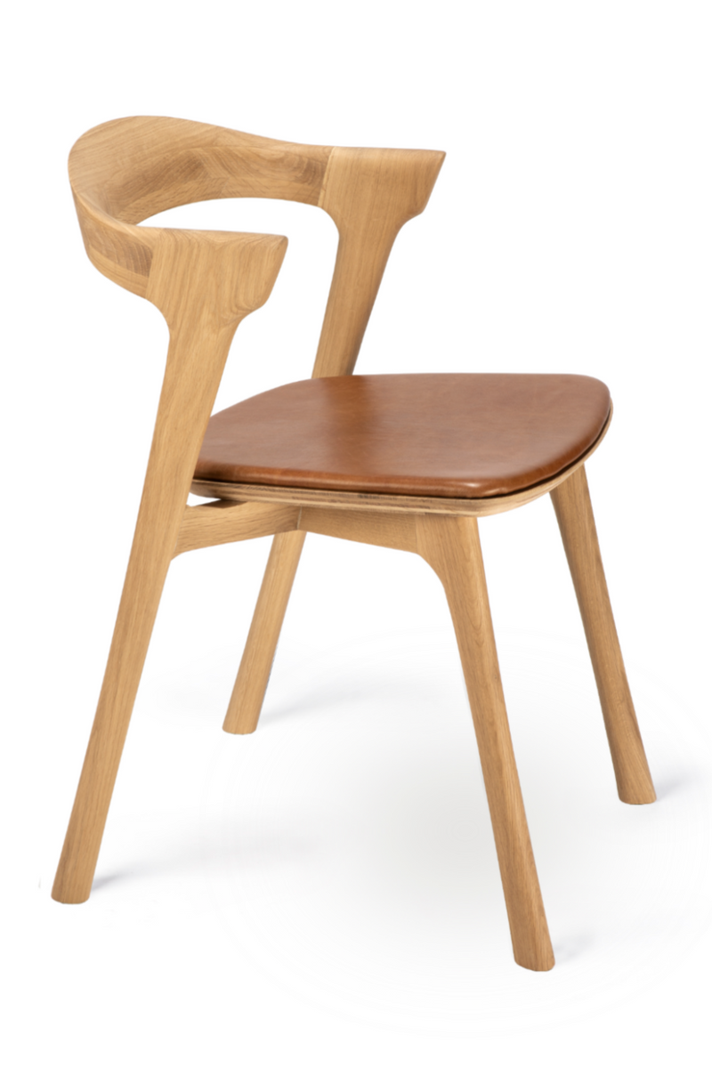 Leather Cushioned Dining Chair | Ethnicraft Bok | Woodfurniture.com