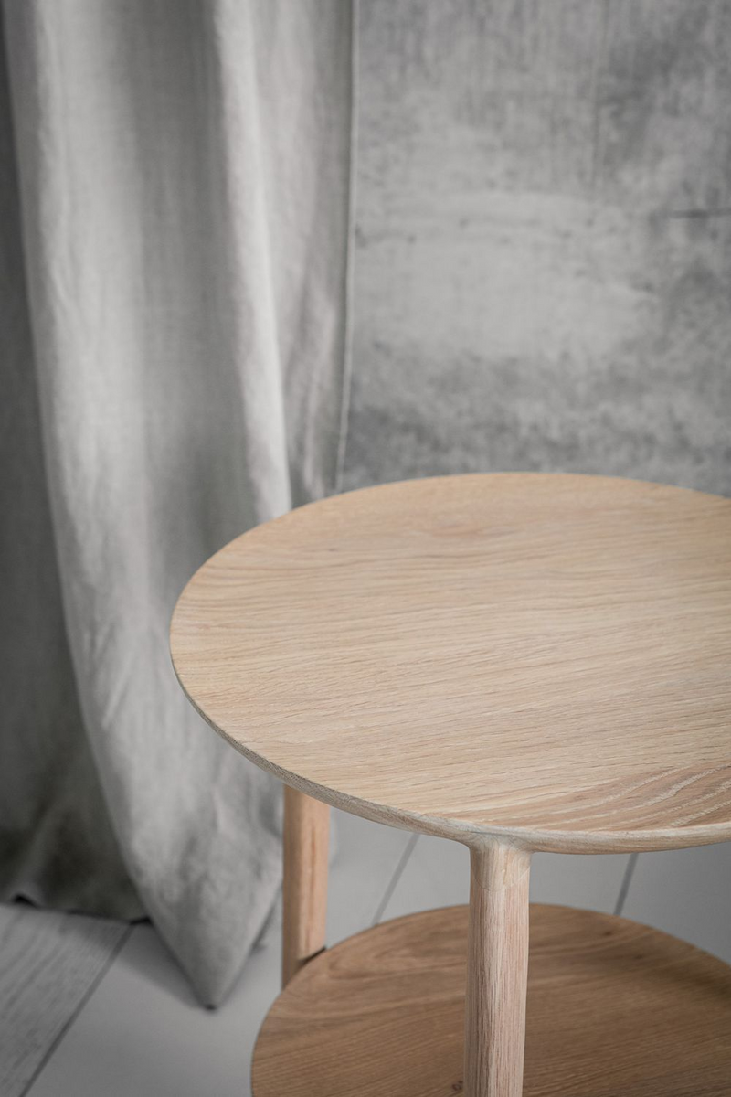 Circular Tiered Oak Side Table | Ethnicraft Bok | Woodfurniture.com