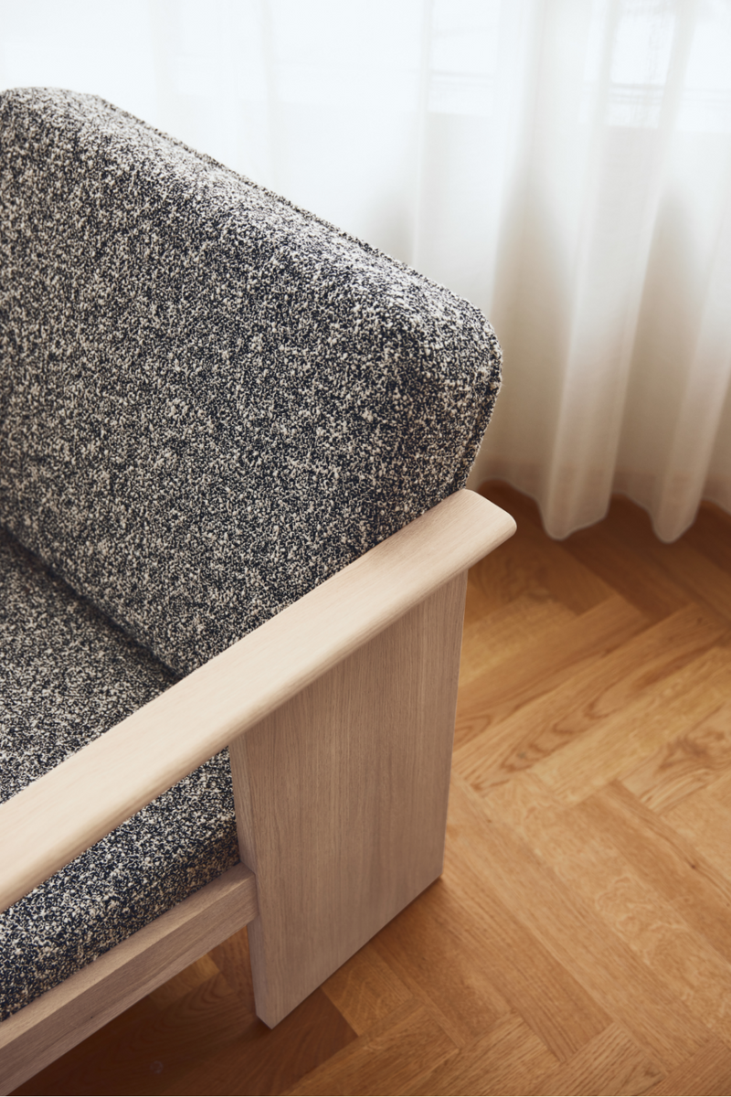 Gray Linen Lounge Chair | Form & Refine Block | Woodfurniture.com