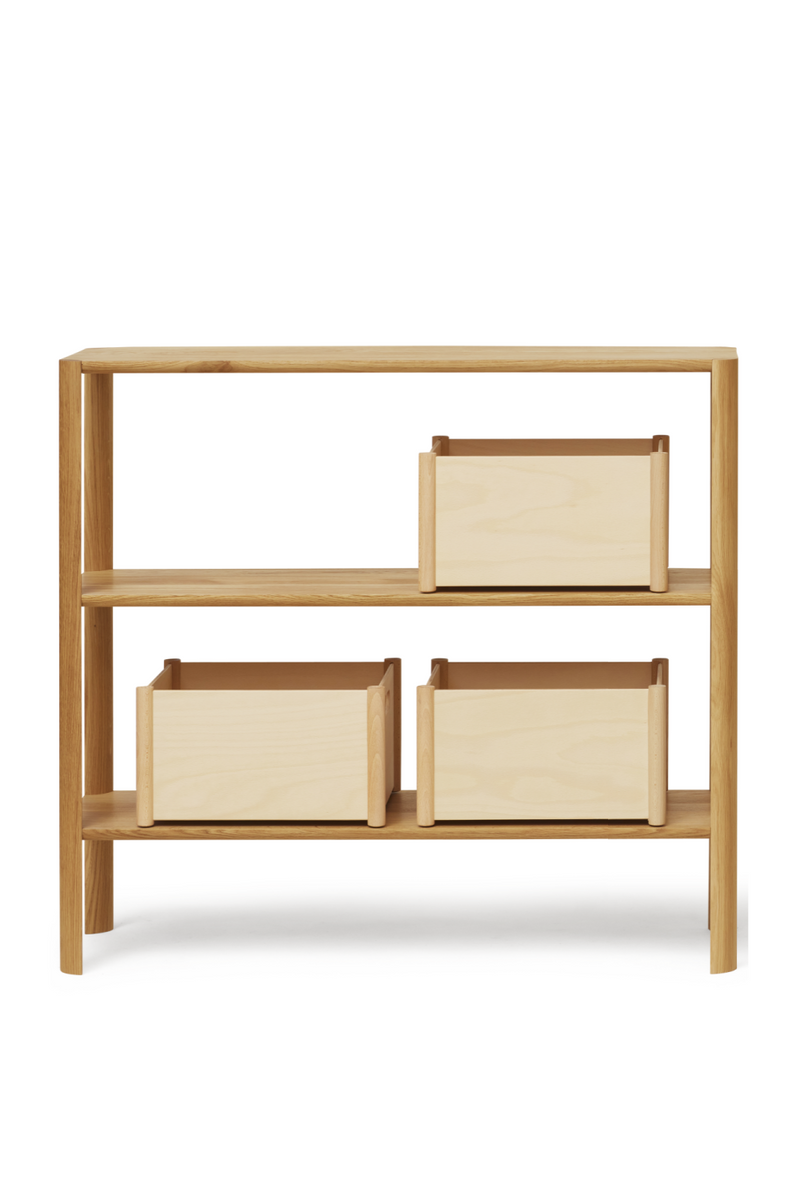 Oak 3-Layered Wall Shelf | Form & Refine Leaf | Woodfurniture.com