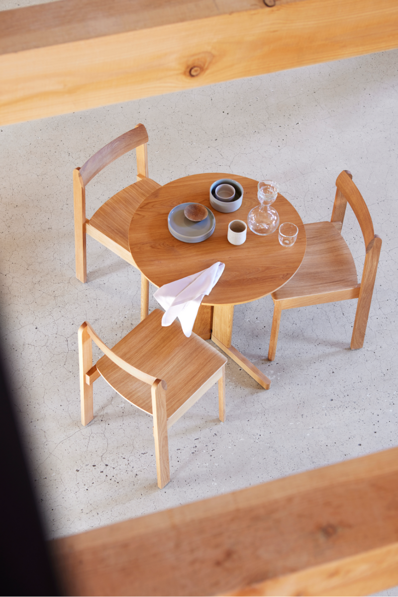 Solid Oak Round Table | Form & Refine Trefoil | Woodfurniture.com