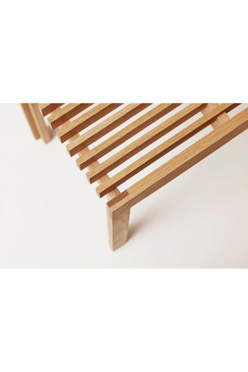 Solid Oak Slatted Stool | Form & Refine Lightweight | Woodfurniture.com