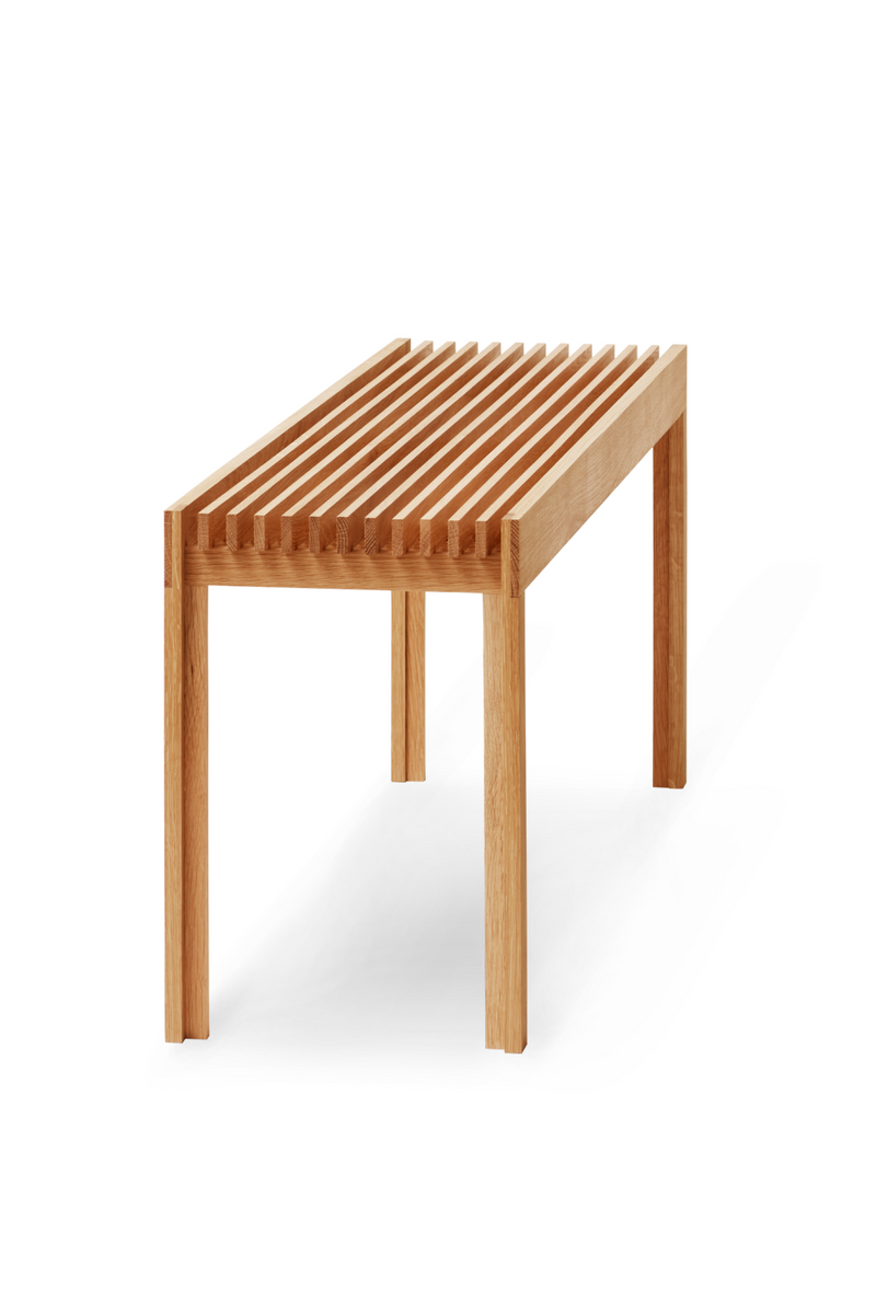 Solid Oak Slatted Bench | Form & Refine Lightweight | Woodfurniture.com