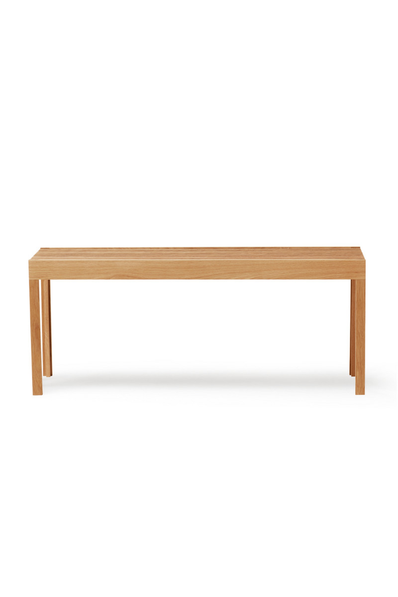 Solid Oak Slatted Bench | Form & Refine Lightweight | Woodfurniture.com
