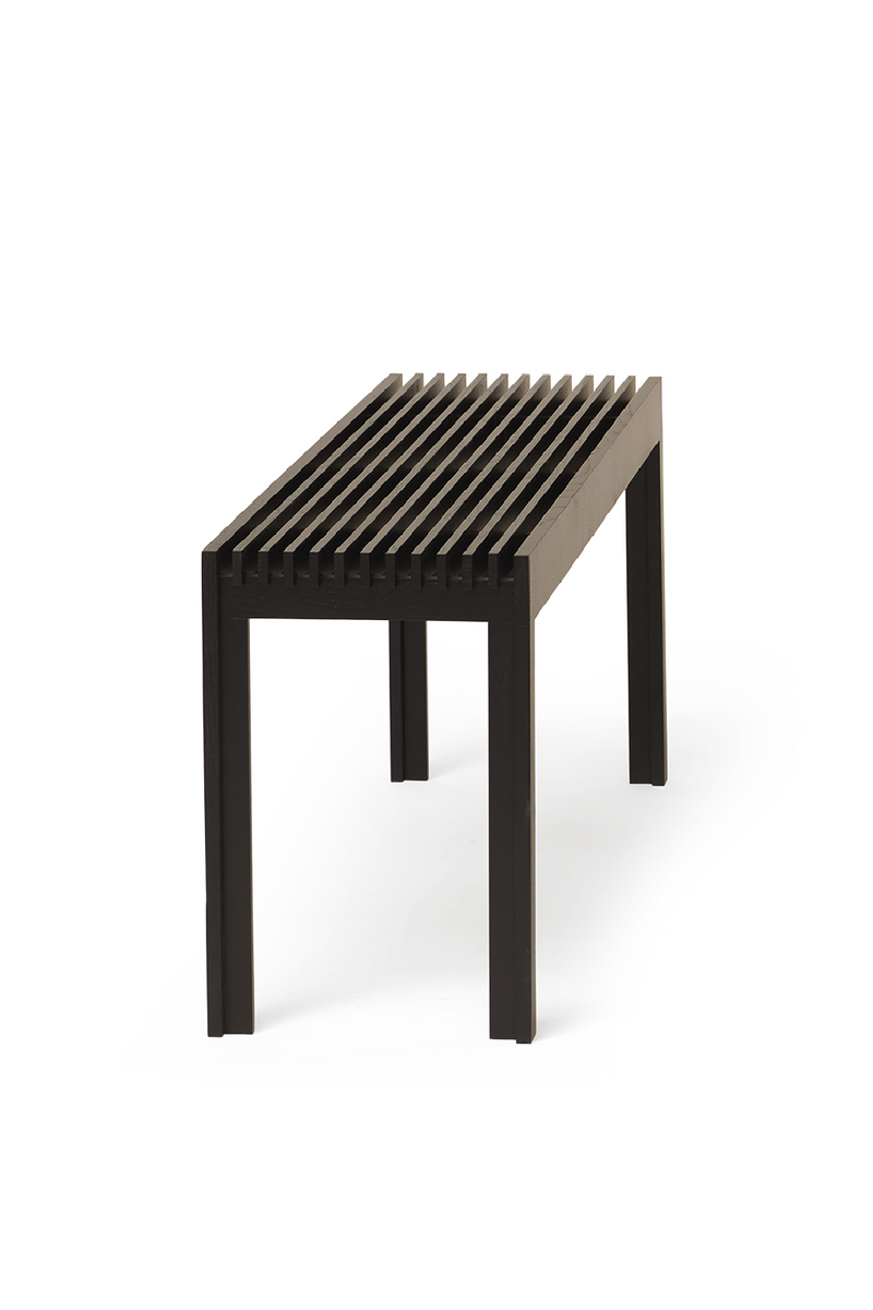 Black Oak Slatted Bench | Form & Refine Lightweight | Woodfurniture.com