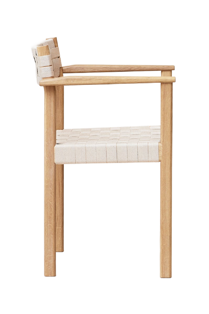 White Oak Linen Webbing Armchair | Form & Refine Motif | Woodfurniture.com