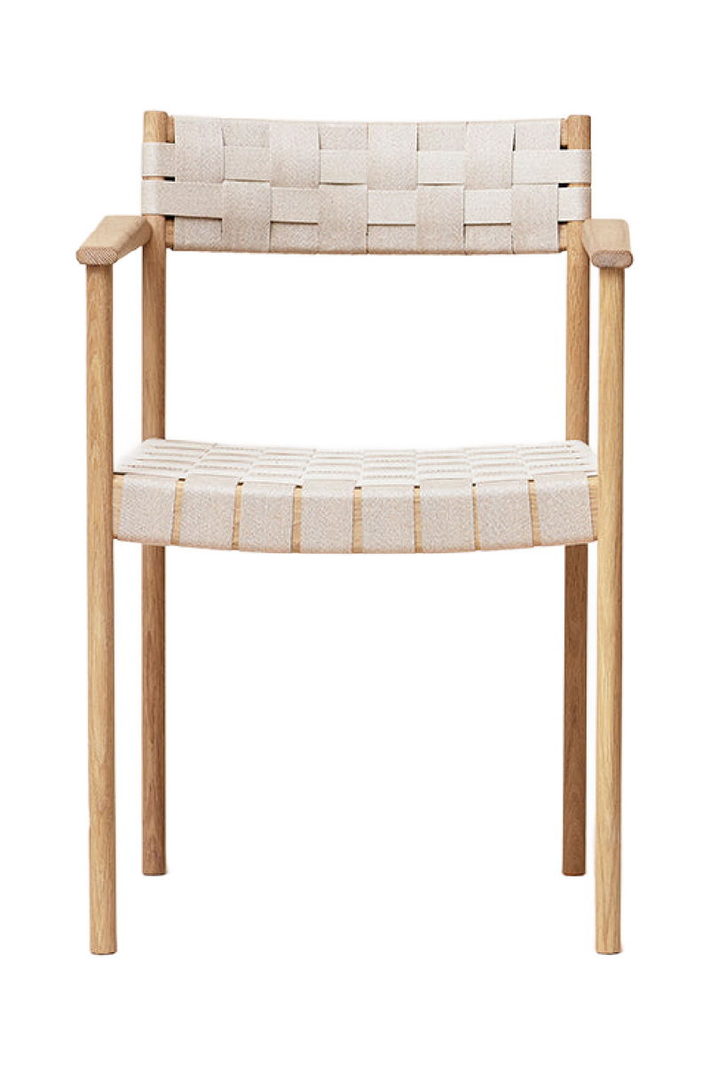 White Oak Linen Webbing Armchair | Form & Refine Motif | Woodfurniture.com