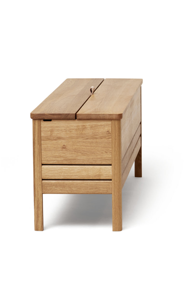 Solid Oak Storage Bench L | Form & Refine A Line | Woodfurniture.com