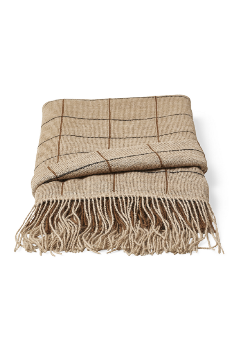 Brown Fringed Wool Blanket | Form & Refine Aymara | Woodfurniture.com