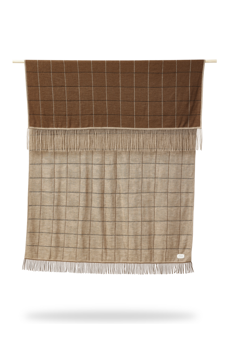 Brown Fringed Wool Blanket | Form & Refine Aymara | Woodfurniture.com