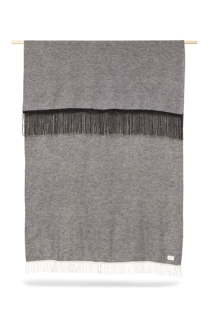Gray Fringed Wool Plaid | Form & Refine Aymara | Woodfurniture.com