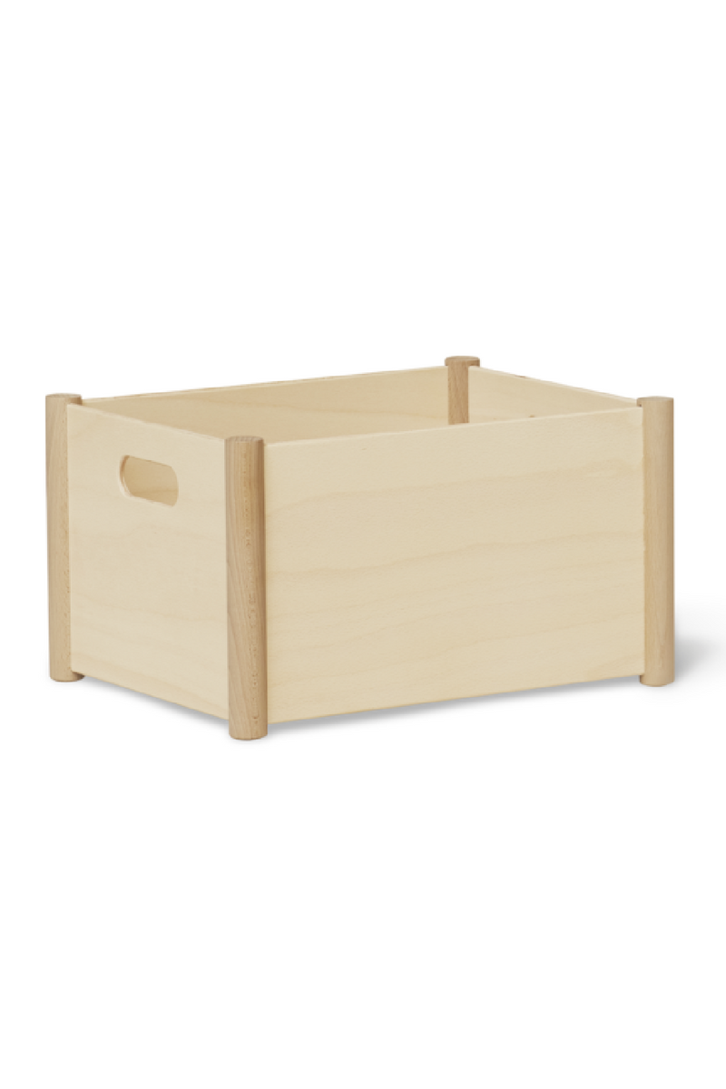 Natural Beech Storage Box L | Form & Refine Pillar | Woodfurniture.com