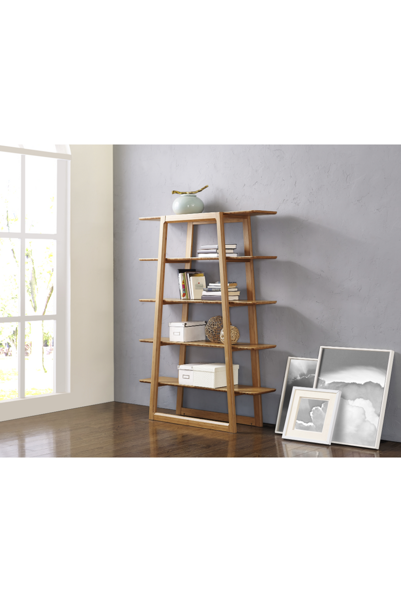 Bamboo Ladder Bookshelf | Greenington Currant | Woodfurniture.com