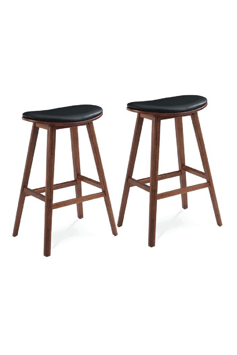 Black Leather Counter Stool (Set of 2) | Greenington Corona | Woodfurniture.com