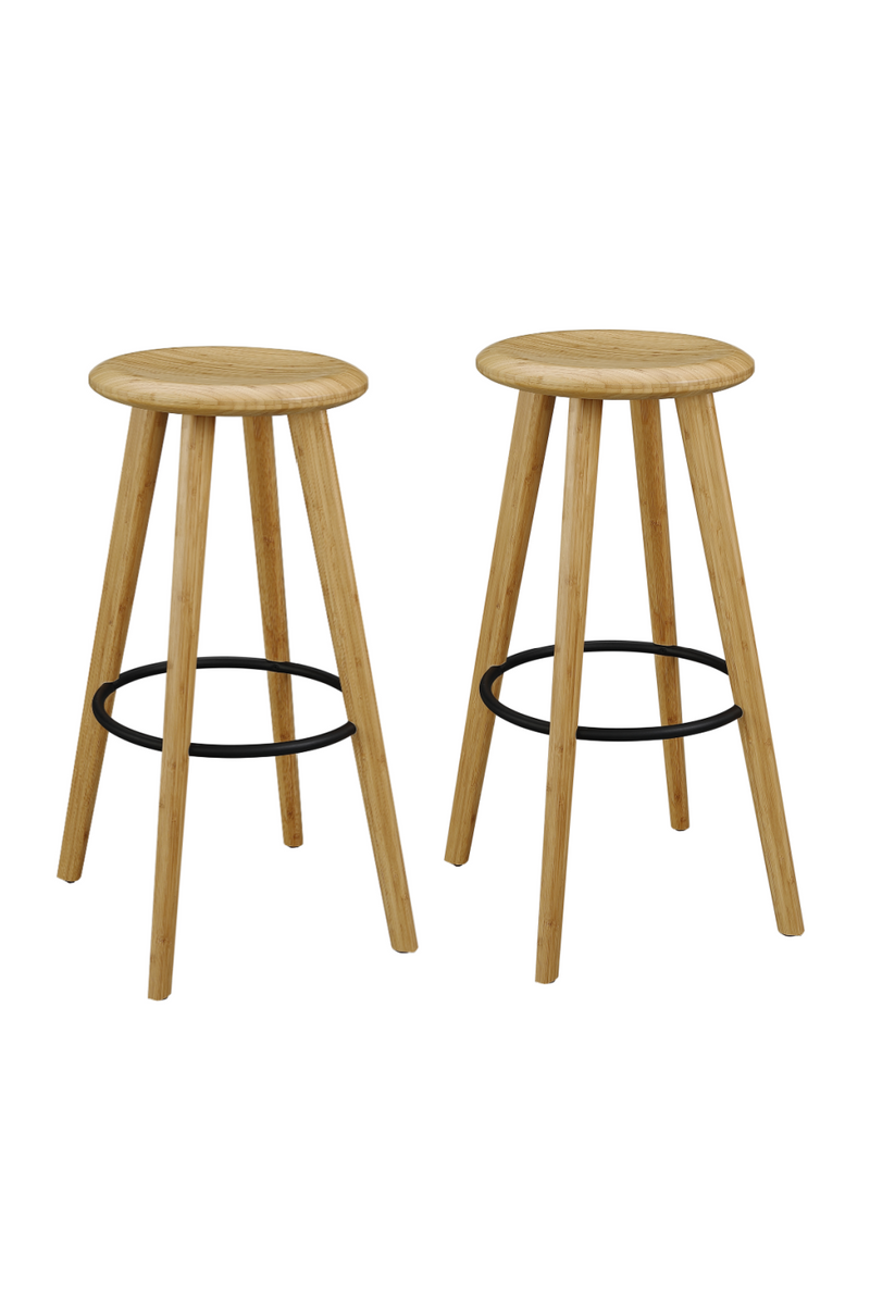 Natural Bamboo Bar Stools (2) | Greenington Mimosa | Woodfurniture.com