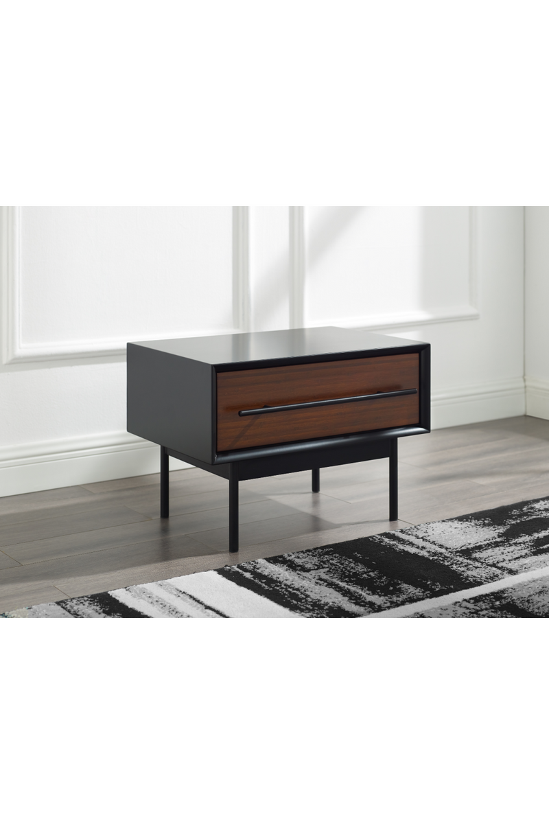 Lacquered Black 1-Drawer Nightstand | Greenington Park Avenue | Woodfurniture.com