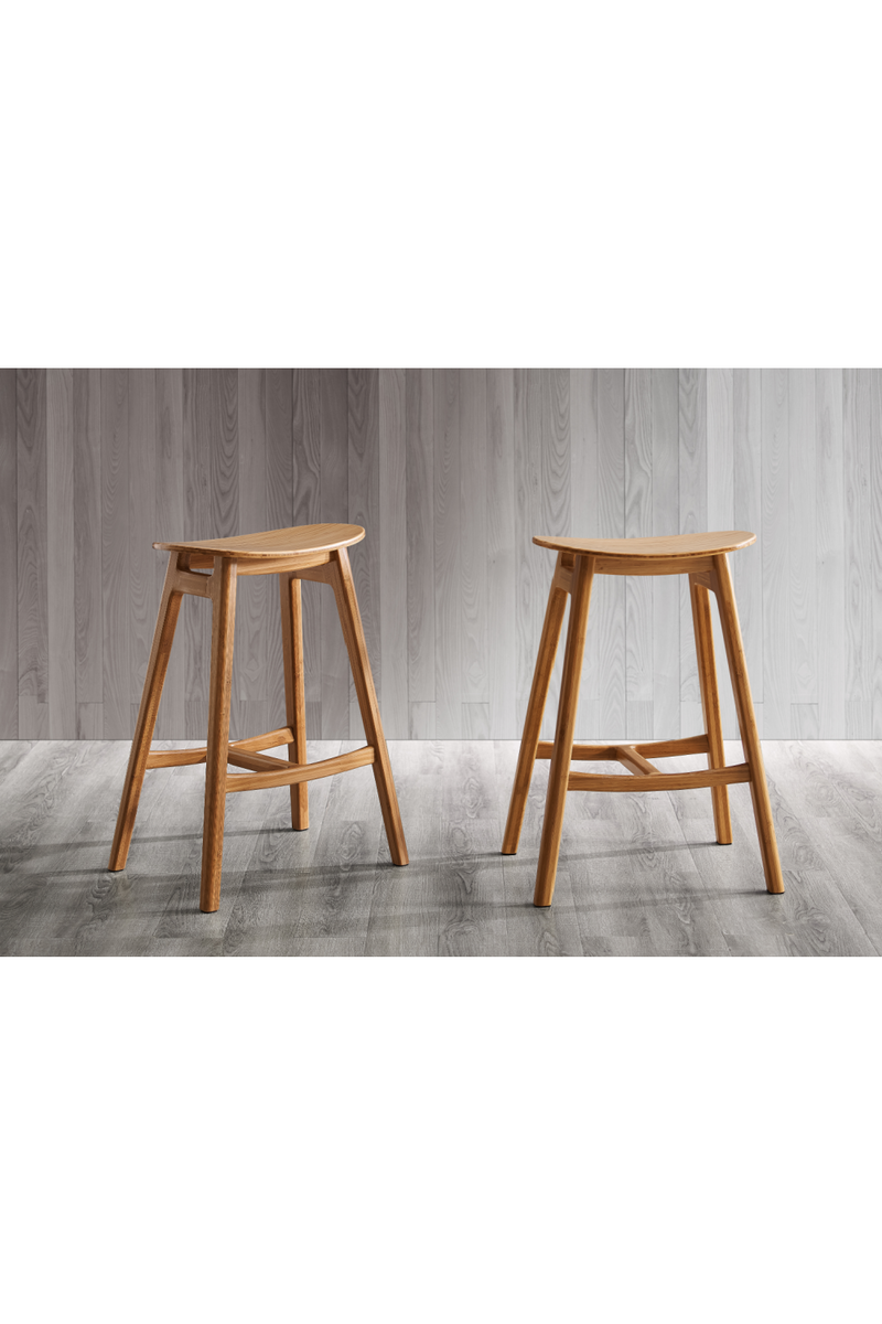 Oval Seat Bamboo Counter Stools (2) | Greenington Skol | Woodfurniture.com