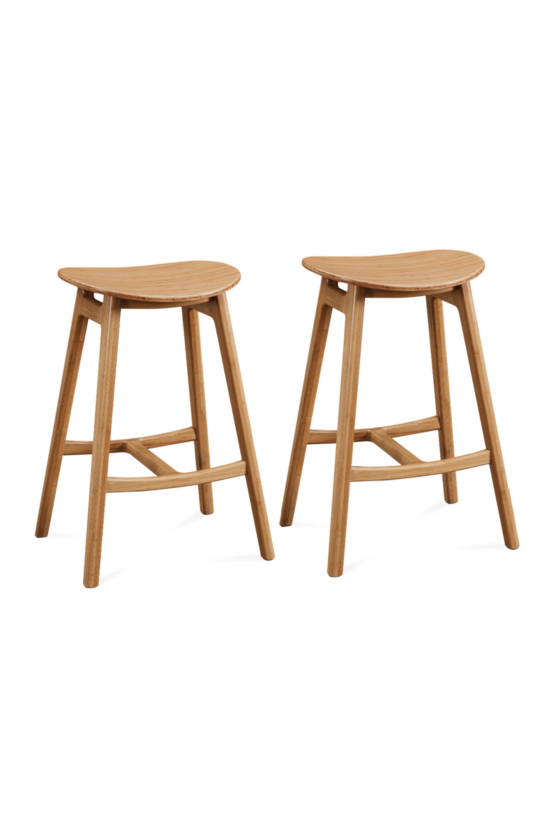 Oval Seat Bamboo Counter Stools (2) | Greenington Skol | Woodfurniture.com