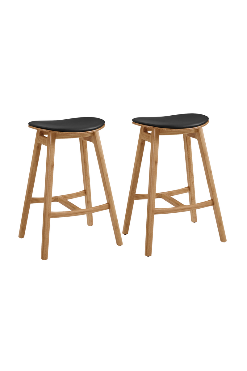 Oval Seat Bamboo Counter Stools (2) | Greenington Skol | Woodfurniture.com