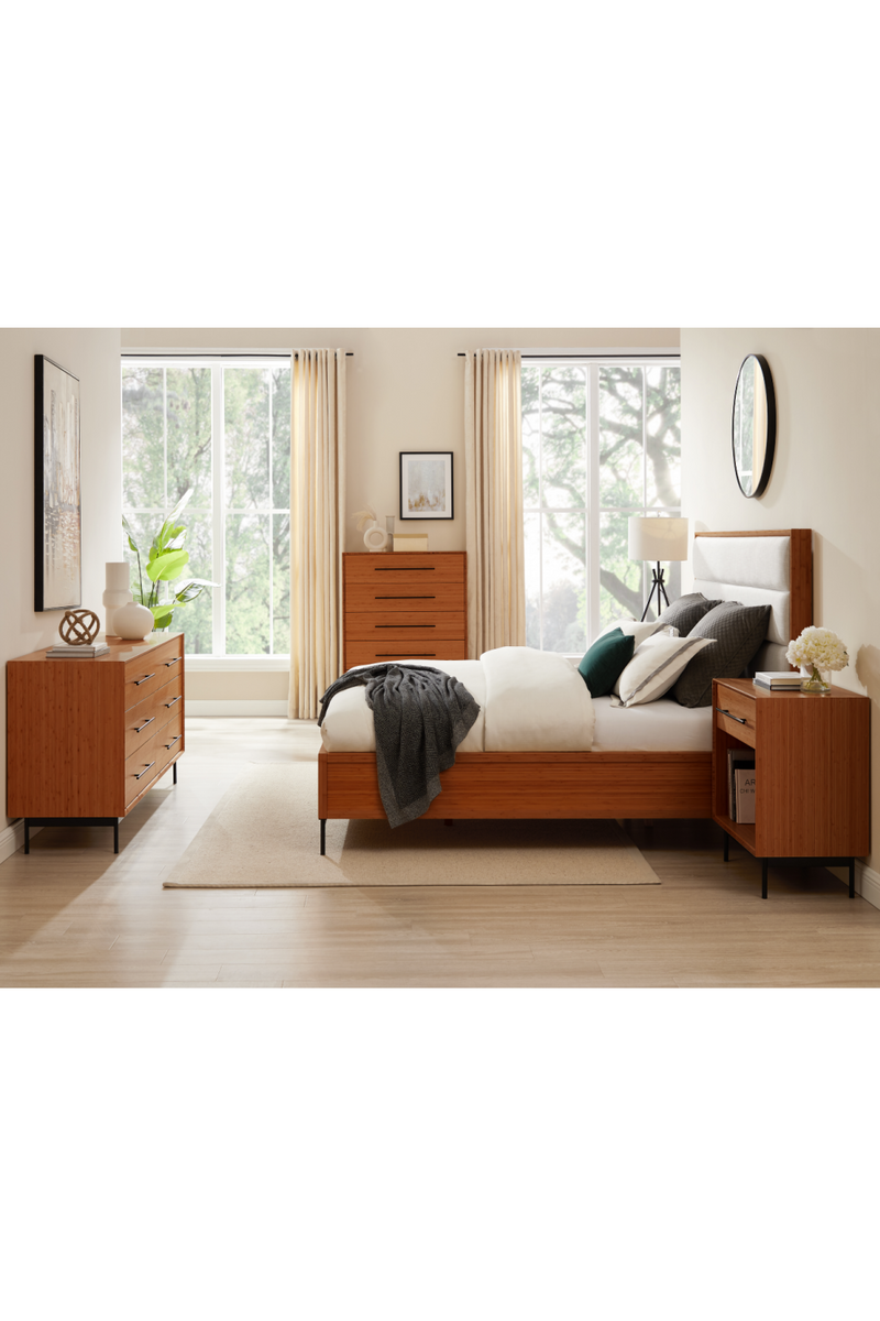 Bamboo Upholstered Platform Bed | Greenington Taylor | Woodfurniture.com