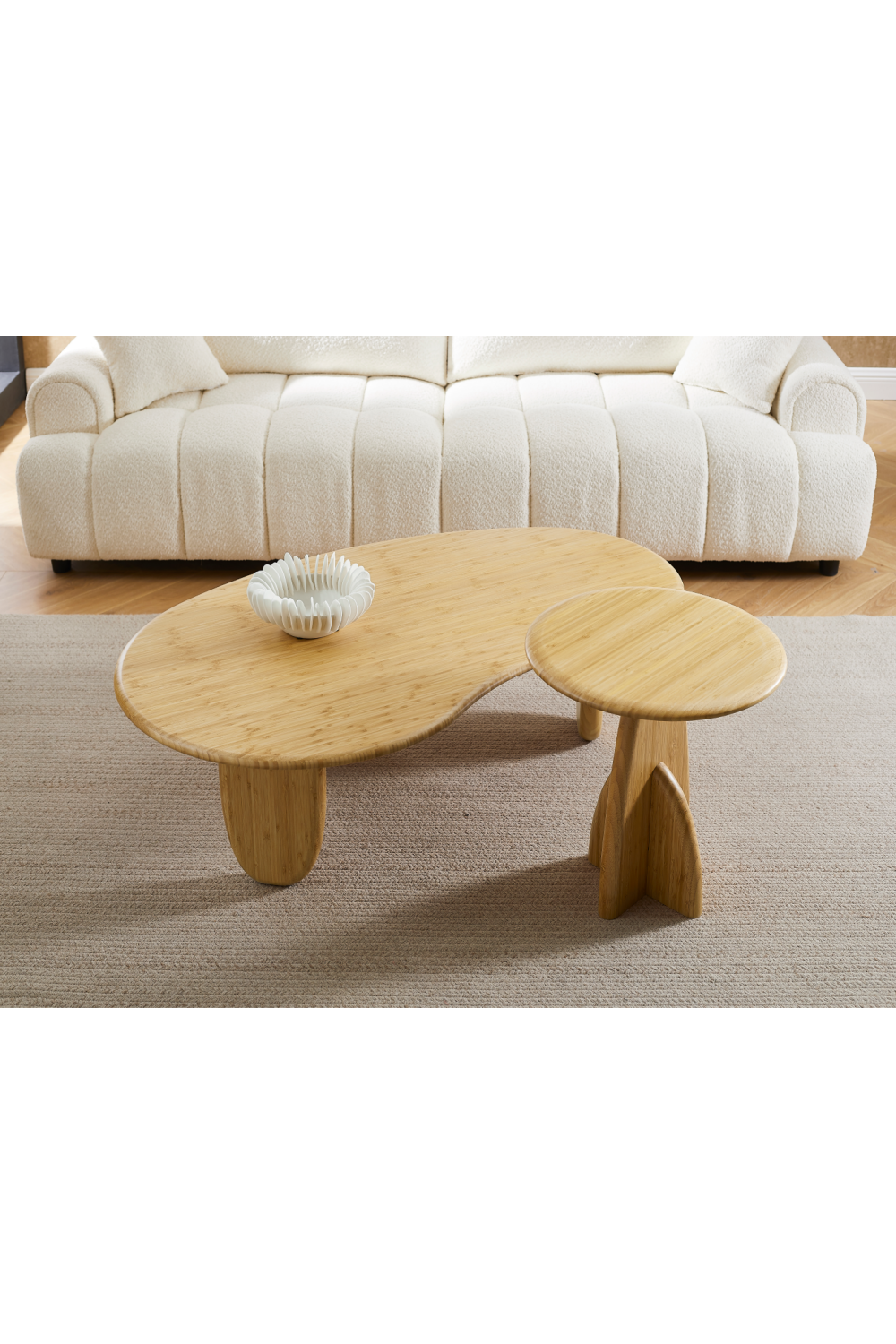 Organic-Shaped Bamboo Coffee Table | Greenington Zephyr | Woodfurniture.com