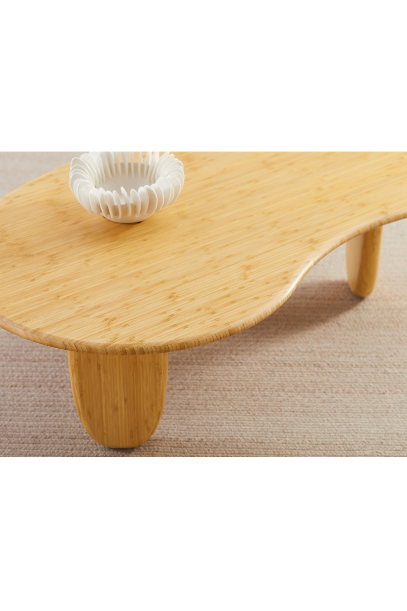 Organic-Shaped Bamboo Coffee Table | Greenington Zephyr | Woodfurniture.com