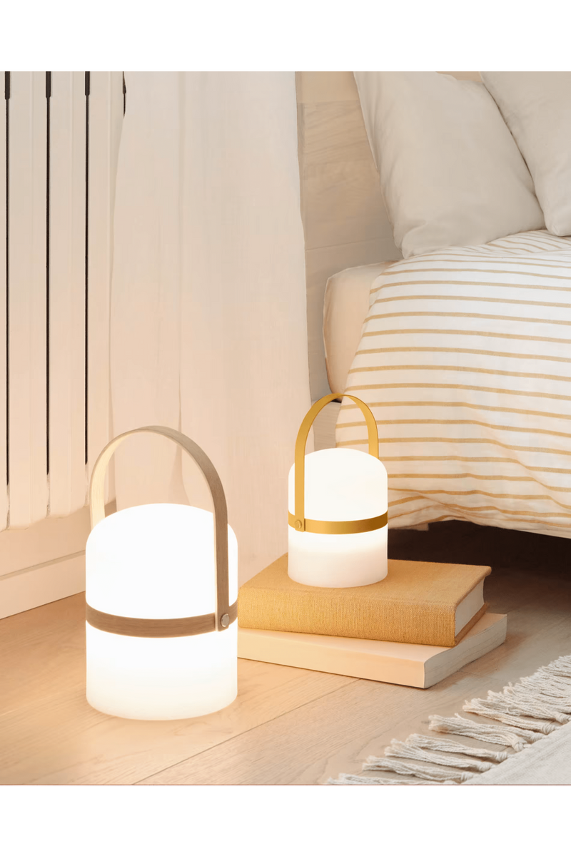 Wooden Handle White LED Table Lamp | La Forma Janvir | Woodfurniture.com