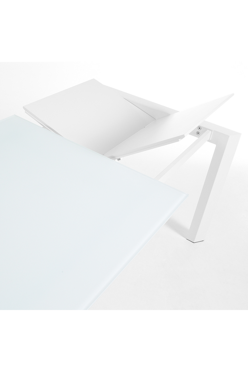Modern White Glass Table | La Forma Axis | Woodfurniture.com